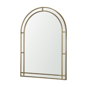 HomeRoots 48" Gold Metal Double Arch Framed Accent Mirror - 1 of 4