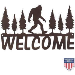5 Star Super Deals Rustic Bigfoot Welcome Sign - Durable Metal Wall Art with Forest and Tree Design for Entryways, Cabins, and Outdoor Decor - 1 of 4