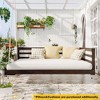 Gulches Patio Swings: Twin Size Country Daybed with 96-Inch Ropes, Brown/Black/White Finish - 3 of 4