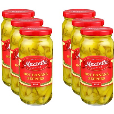 Mezzetta Hot Banana Peppers - Case of 6 - 16 oz