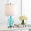 20.5" Glass/Metal Mer Table Lamp (Includes LED Light Bulb) Blue - JONATHAN Y: Modern Bedside Lighting, UL Listed - 2 of 4