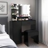 VYNXARIA Vanity Desk with Mirror and Lights, Makeup Vanity with Drawer&Storage Cabinet,Makeup Desk with Open Shelves for Bedroom, Black - 2 of 4