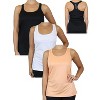 Galaxy By Harvic Women's Moisture Wicking Racerback Tanks- 3 Pack - 2 of 2