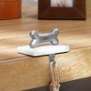 TopComfy Decorative Object Marble and Matte Polish Dog Bone Stocking Holder Stylish Accent for Holiday Decor, Silver, 4.5"*5"*3.5" - 2 of 4