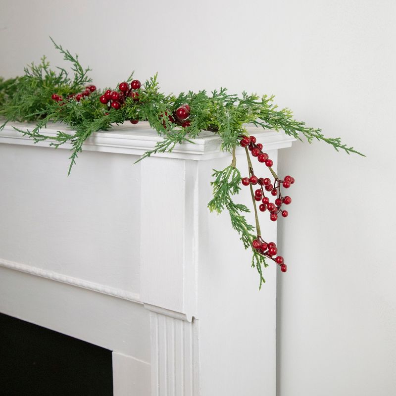 Northlight Real Touch™️ Iced Berries and Pine Artificial Christmas Garland  - 5' x 10" - Unlit, 3 of 10