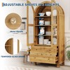 71" Tall Kitchen Pantry Cabinet, Arched Bookcase with 2 Drawers & Glass Door, Freestanding Wooden Display Cabinet,Versatile Cupboard for Kitchen - 3 of 4