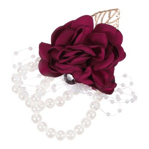 Unique Bargains Decorative Wedding Prom Party Artificial Rose Wrist Corsages 3.54" x 2.76" - 1 of 3