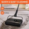 JANSNO Large Capacity Manual Carpet Sweeper - Non-Electric, with Comb, Cleans Dust/Pet Hair - 4 of 4