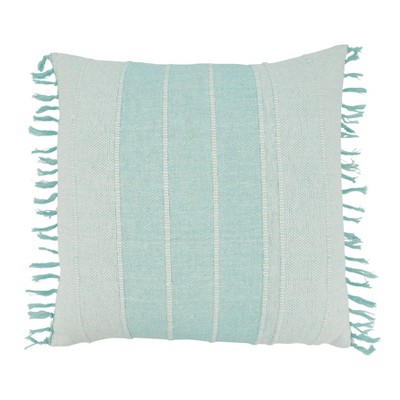 20"x20" Oversize Textured Corded Striped Poly Filled Square Throw Pillow - Saro Lifestyle: Indoor Cotton, Machine Washable