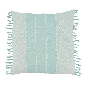 20"x20" Oversize Textured Corded Striped Poly Filled Square Throw Pillow - Saro Lifestyle: Indoor Cotton, Machine Washable - 1 of 3