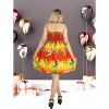 LA LEELA Women's Casual Beach Christmas Tree A line Slit Dresses Tube Top Evening Short Strapless Dress for Women - 4 of 4