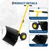19.7H Snow Shovel with Wheels, Heavy Duty Snow Pusher for Driveway, Ergonomic Snow Pusher Shovel with Adjustable Angle, Height Handle for Pavement - 3 of 4