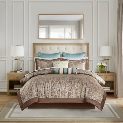 12 Pcs Comforter Set, Modern Cozy Bedding Set, Cotton Bed Comforter