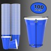 Durameg Blue Disposable Large Plastic Cups for Party & Fun Pong Games - 16 oz 100 Pack - 3 of 4