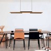 LLHZSY 3 Light Integrated LED Linear Pendant Chandelier 39 3/8" Wide Wood Light Fixture for Kitchen Island Dining Room - 4 of 4