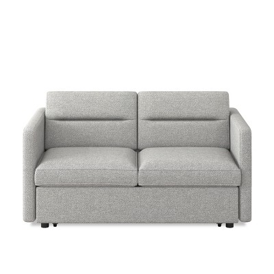 TiramisuBest Loveseats Sofa Bed with Pull-out Bed, Adjsutable Back and Two Arm Pocket,Grey
