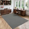 Washable Rugs for Living Room Low Pile Geometric Striped Soft Carpet Mid Century Modern Rugs for Bedroom Office Classroom - 3 of 4