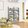 Infans 4-Tier Kids Bookshelf Toy Storage Bookcase Rack Wall w/ Anti-toppling Kits Grey - 3 of 4