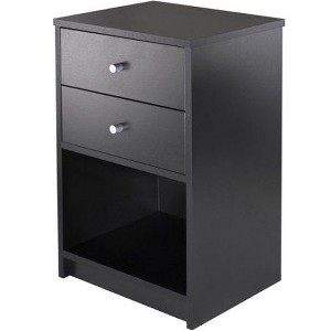 Karl Home 2-Drawer Black Particle Board 15.75in. W Nightstands - 1 of 4
