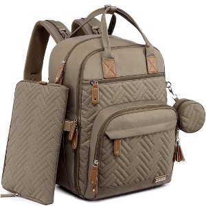 Iniuniu Large Diaper Backpack, Unisex 4-in-1  Baby Bag with Pouch, Changing Pad, Pacifier Case & Straps - 1 of 4