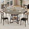 Garvee Dining Room Round Table Set for 4-6, Circle Kitchen Dining Table with Metal Base, 47 Inch Wooden Round DiningTable, Wood Kitchen Tables - 2 of 4