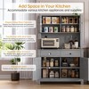 63'' Tall Kitchen Pantry Storage Cabinet with Microwave Stand, Drawers & Glass Doors, Farmhouse Hutch Cabinet Coffee Bar Station for Apartments - 2 of 4