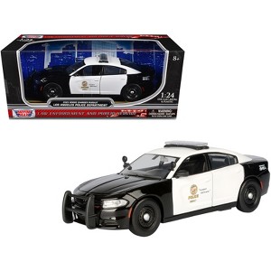 2023 Dodge Charger Pursuit Police Car Black & White "Law Enforcement and Public Service" 1/24 Diecast Model Car by Motormax - 1 of 4