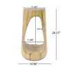 Lyngins Round Outdoor End Tables, Wood-Effect MGO Outdoor Side Table, Hollow Base Patio End Table for Outside or Indoor Use - 2 of 4