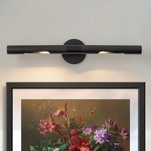 LLHZSY 2-Light Picture Light  23 3/5" Wall Light Sconce, 360° Rotate Aluminum Tube, E12*2(Bulb no Include)-Black - 1 of 4