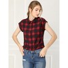 INSPIRE CHIC Women's Summer Plaid Short Sleeves Button Down Shirt - 2 of 4