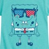 Girls' - SpongeBob SquarePants - Flag Fill Sunglasses Fitted Short Sleeve Graphic T-Shirt - 2 of 4