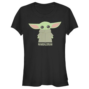 Juniors Womens Star Wars The Mandalorian The Child Cartoon Art T-Shirt - 1 of 3