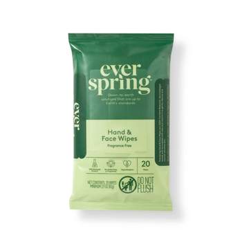 Hand and Face Wipes - Unscented - 3pk/60ct - Everspring™