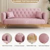QingMoon 71" Convertible Loveseat Sofa, Velvet Couch Bed, Folding Recliner with Golden Metal Legs and Pillows for Living Room, Office - 2 of 4