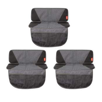 Diono Super Mat 3-Pack Car Seat Protector for Infant Car Seat, Booster Seat, Pets, 3 Storage Pockets, Gray
