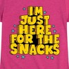 Girls' - Instant Message - I'm Just Here For The Snacks Fitted Short Sleeve Graphic T-Shirt - 2 of 4