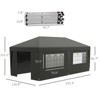 VisioGear 10'*19.5' Pop Up Canopy Tent with Sidewalls, Height Adjustable Party Tent, Event Shelter with Double Doors, Gray, 232.25"*117"*112.25" - 3 of 4