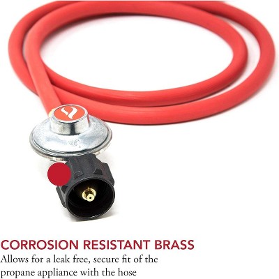 GasOne 6 ft Low Pressure Propane Regulator and Hose Connection Kit for LP/LPG Most LP/LPG Gas Grill, Heater and Fire Pit Table 2102