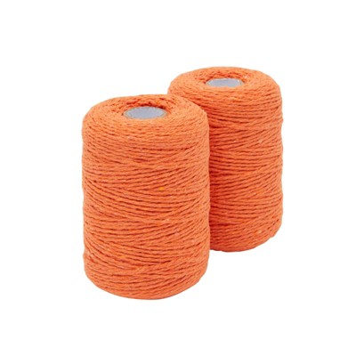 Bright Creations 2 Packs Orange Cotton Twine, String for Arts and Crafts, Macrame, Gifts (2mm, 218 Yards)