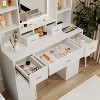 Makeup Vanity Desk With Mirror And Lights, 3 Color Lighting Modes, Modern Dressing Table With Storage Drawers And Cabinet, For Bedroom, Dressing Room - 3 of 4