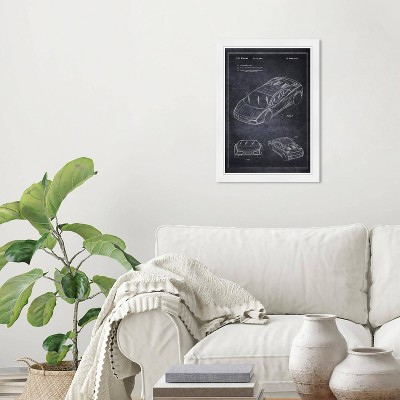 Wynwood Studio 15"x21" Lamborghini Gallardo Wall Art White Frame: Modern Canvas, Wood Composite, Vertical Layout