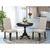 HomeStock 3-Piece Wirebrushed Black Solid Wood Top Button Tufted Dining Room Set (Seats-4) - 2 of 4