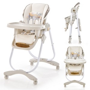 Infans Baby High Chair w/ Wheel Folding Baby Dining Chair Adjustable Height & Recline - 1 of 4