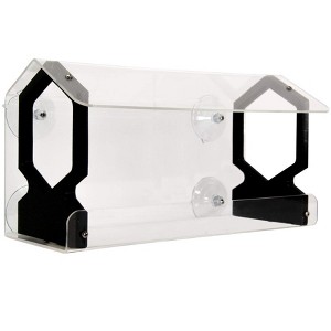 JCs Wildlife Geometric Diner 13 Window Bird Feeder - Easy to Clean and Fill - Holds 4 Cups of Seed - Mounts on Any Window - Clear Acrylic and Strong - 1 of 3