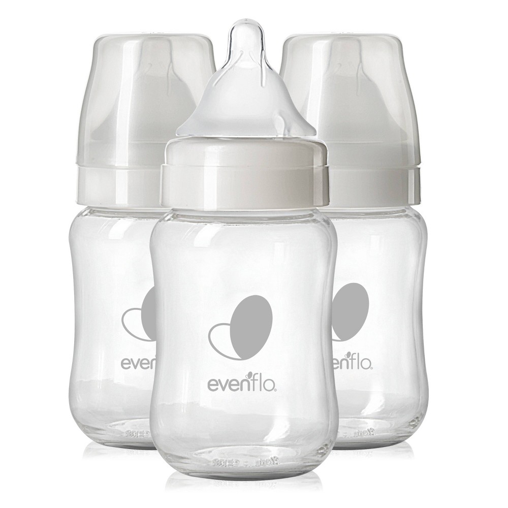 Evenflo 3pk Balance Wide Neck Anti Colic Baby Bottles Glass 6oz