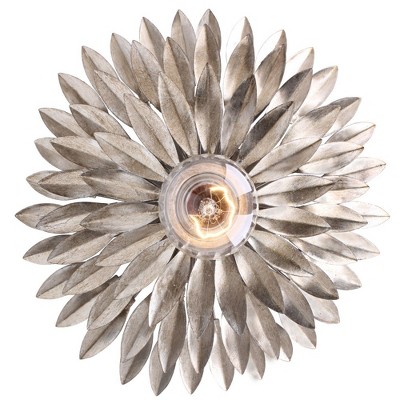 Antique Silver Dimmable 1-Light Electric Wall Sconce