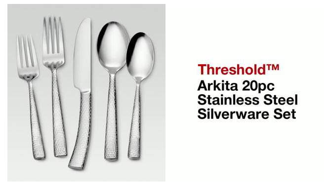 Arkita 20pc Stainless Steel Silverware Set - Threshold&#8482;, 2 of 8, play video