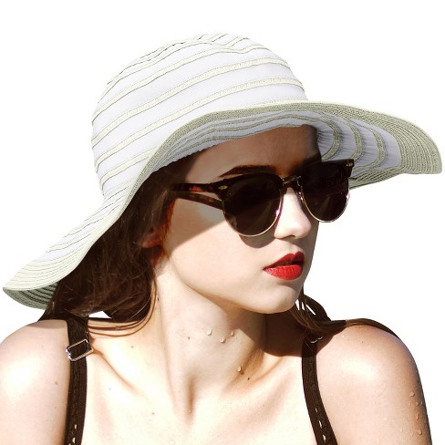 Womens Beach Straw Sun Hat: Large Ladies Foldable & Packable Floppy Hats