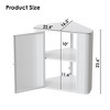 CSBDHome Corner Wall-Mounted Bathroom Cabinet with Ribbed Glass Door - Black/White - 2 of 4