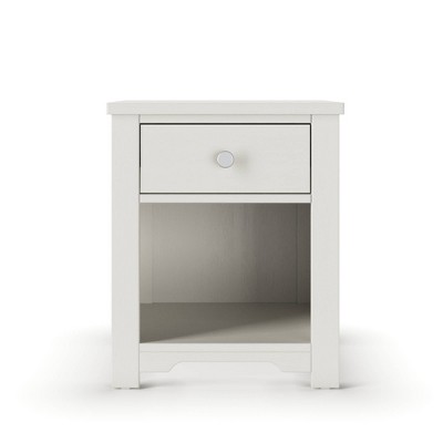 Harmony Brushed Cotton 1-Drawer Nightstand with Open Shelf
